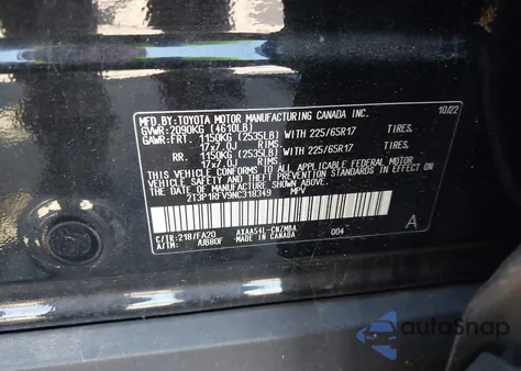 2022 Toyota Rav4 Xle z USA, uszkodzony, nr VIN 2T3P1RFV9NC318349